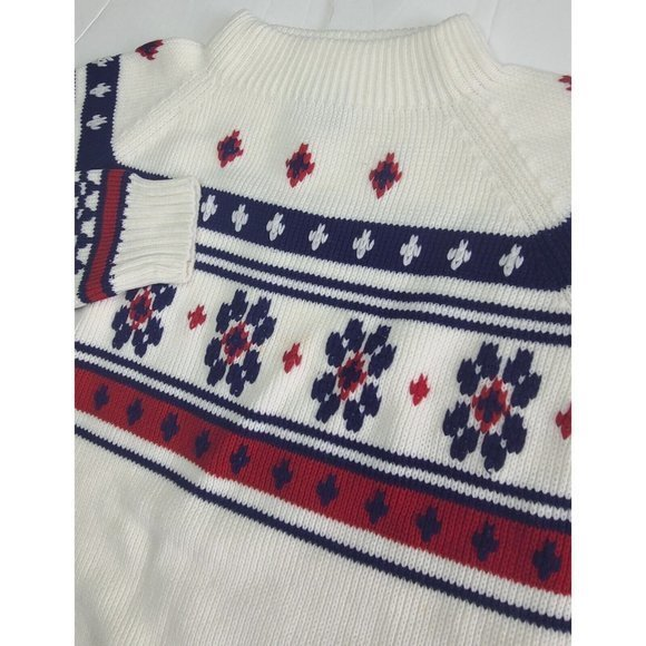 jcpenney Sweaters Vintage Jc Penney Mens Xl White Red Blue Stripe